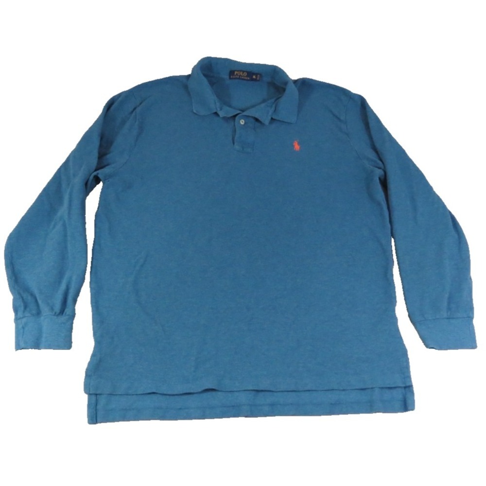 Classic Polo Ralph Lauren Shirt Men XL Blue Long Sleeve Pony Logo Cotton Classic
